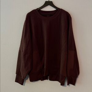 Dark Brown Maroon Oversized Sweater Autumn Athleisure
